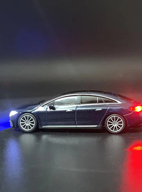 MINI GT559# 奔驰金属蓝色1：64合金车模改装加灯可充电  锂电池