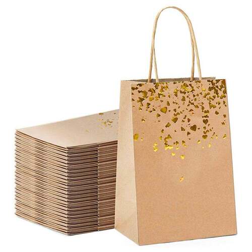 12pcs Kraft Paper Bags Snowman Christmas Gift Bags with Hand
