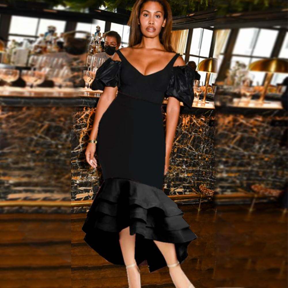 欧美大码性感镂空宴会舞会礼服连衣裙Plus Size Sexy Party Dress