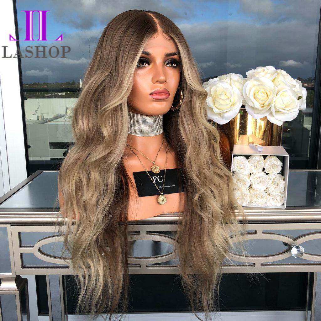 Large Long curly hair women big wave brown wigs set cosplay