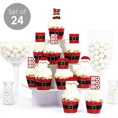 48pcs/set Christmas Paper Cupcake Wrapper Santa Claus Cake