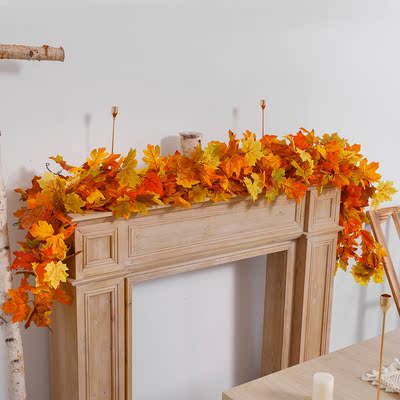 66.3in Artificial Maple Vine Leaves Autumn Decoration Garlan