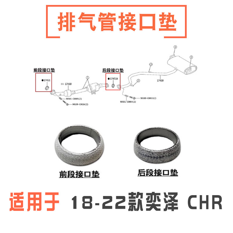 奕泽CHR前后段排气管接口垫