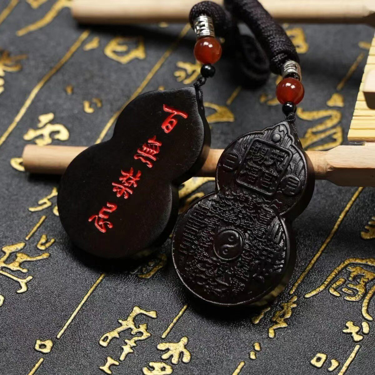 天然雷击枣木平安吊坠葫芦挂件福禄配饰车挂件钥匙扣纯手工雕刻