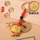 十二生肖新款 聚宝盆招财钥匙扣手把件复古绿珠绳好运招财小钥匙扣