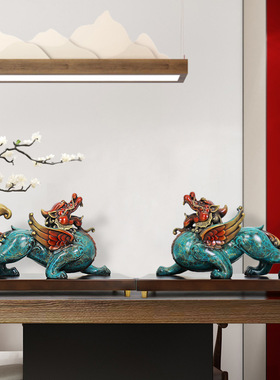 一件可发黄铜器貔貅双色威猛摆件招财风水家居办公室装饰工艺品