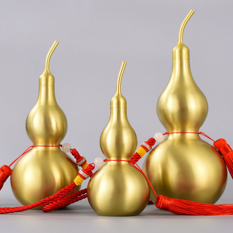 黄铜葫芦摆件铜葫芦挂件八卦葫芦挂件办公室摆设礼品