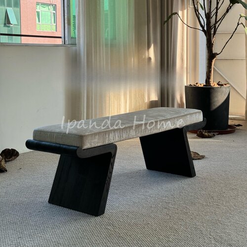 中古风实木设计师家用长凳床尾凳
