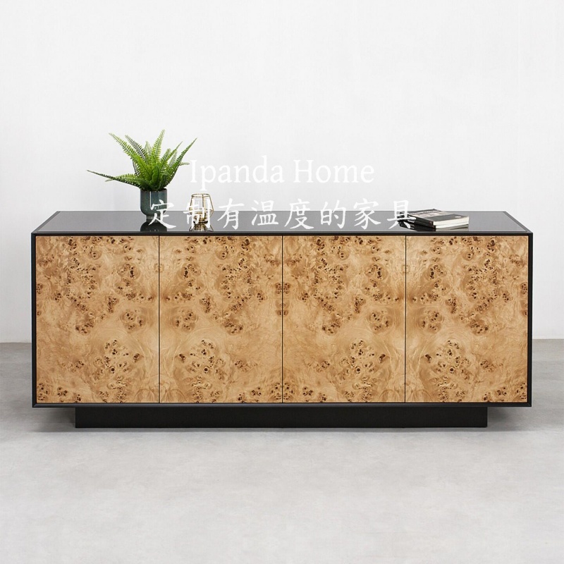 中古风实木树瘤皮餐边柜客厅边柜