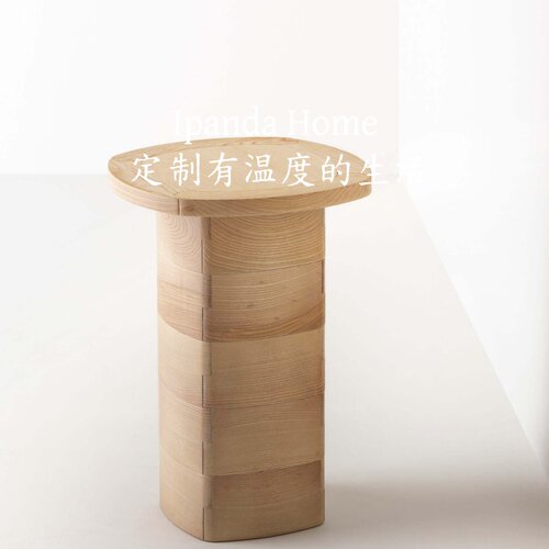 中古风实木原木色边几法式复古高级感家用客厅设计师款矮桌茶几