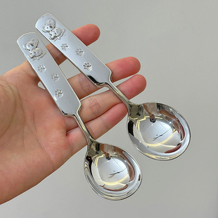 316不锈钢儿童勺子3岁以上宝宝吃饭迷你小饭匙短柄餐具汤匙深汤匙