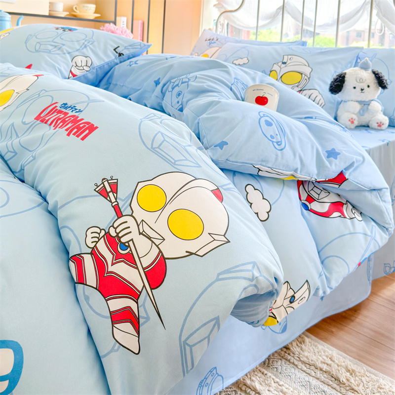 卡通纯棉被套单件全棉被罩三件套