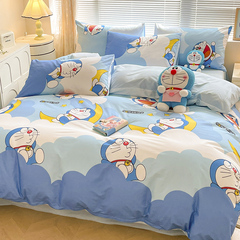 哆啦A梦卡通四件套纯棉100全棉男孩床单被套叮当猫儿童床上三件套
