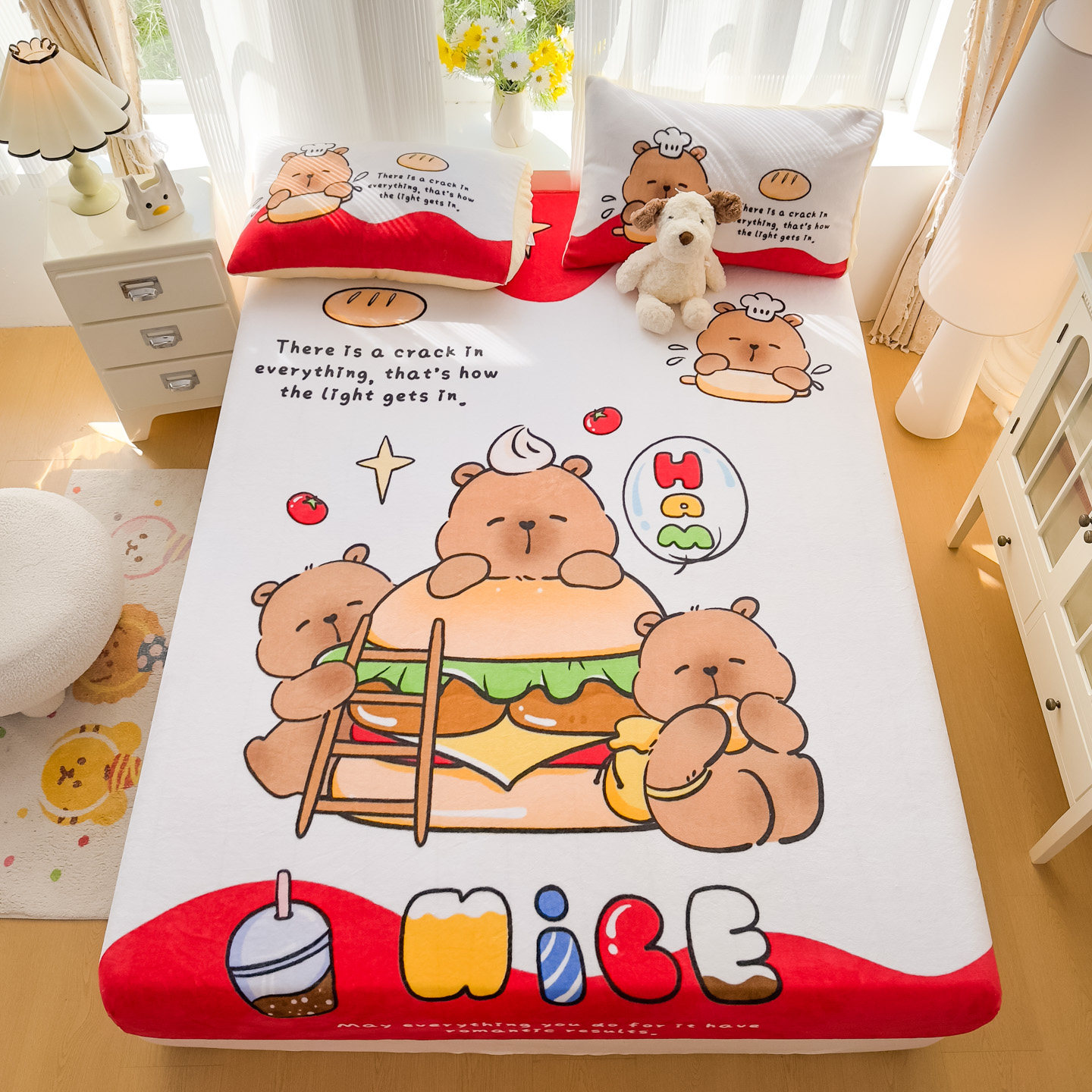 卡皮巴拉儿童牛奶绒床笠单件2025新款冬季加厚床罩防尘床垫保护套,床上用品,床笠,淘宝优惠券,粉丝福利购,淘宝优惠卷