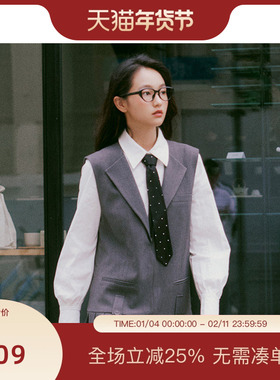 【博主同款】PIT白色衬衫女2025秋季新款领结酷飒衬衣百搭上衣