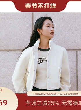 PIT复古米白短款轻薄款羽绒服女2025冬季新款百搭外套上衣