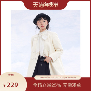 PIT宫廷风泡泡袖长袖衬衫女2025冬季新款荷叶立领衬衣