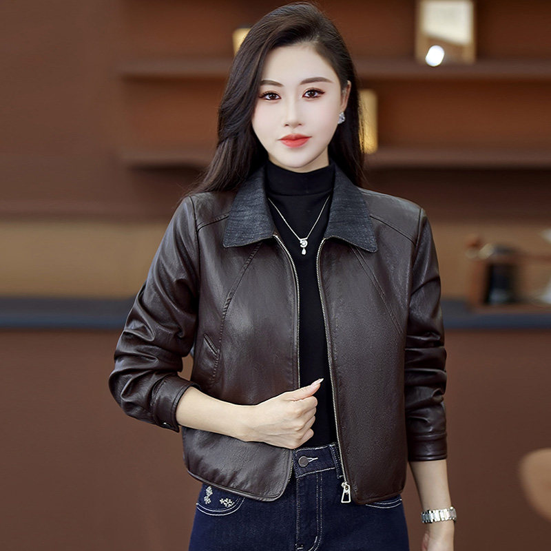 2025秋冬新款洋气休闲百搭高级感加厚PU皮上衣加绒皮衣外套女短款,女装/女士精品,皮衣,淘宝优惠券,粉丝福利购,淘宝优惠卷