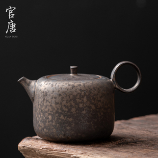粗陶铁锈釉茶壶家用功夫泡茶器陶瓷茶具个性 日式 单壶带过滤沏茶壶