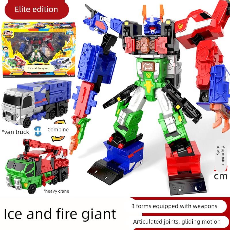 咖宝车神之燃兽风暴冰火巨人岩甲强者豪华合体变形机器人儿童玩具
