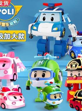 变形警车珀利警长玩具poli安巴救护车罗伊消防救援儿童汽车机器人