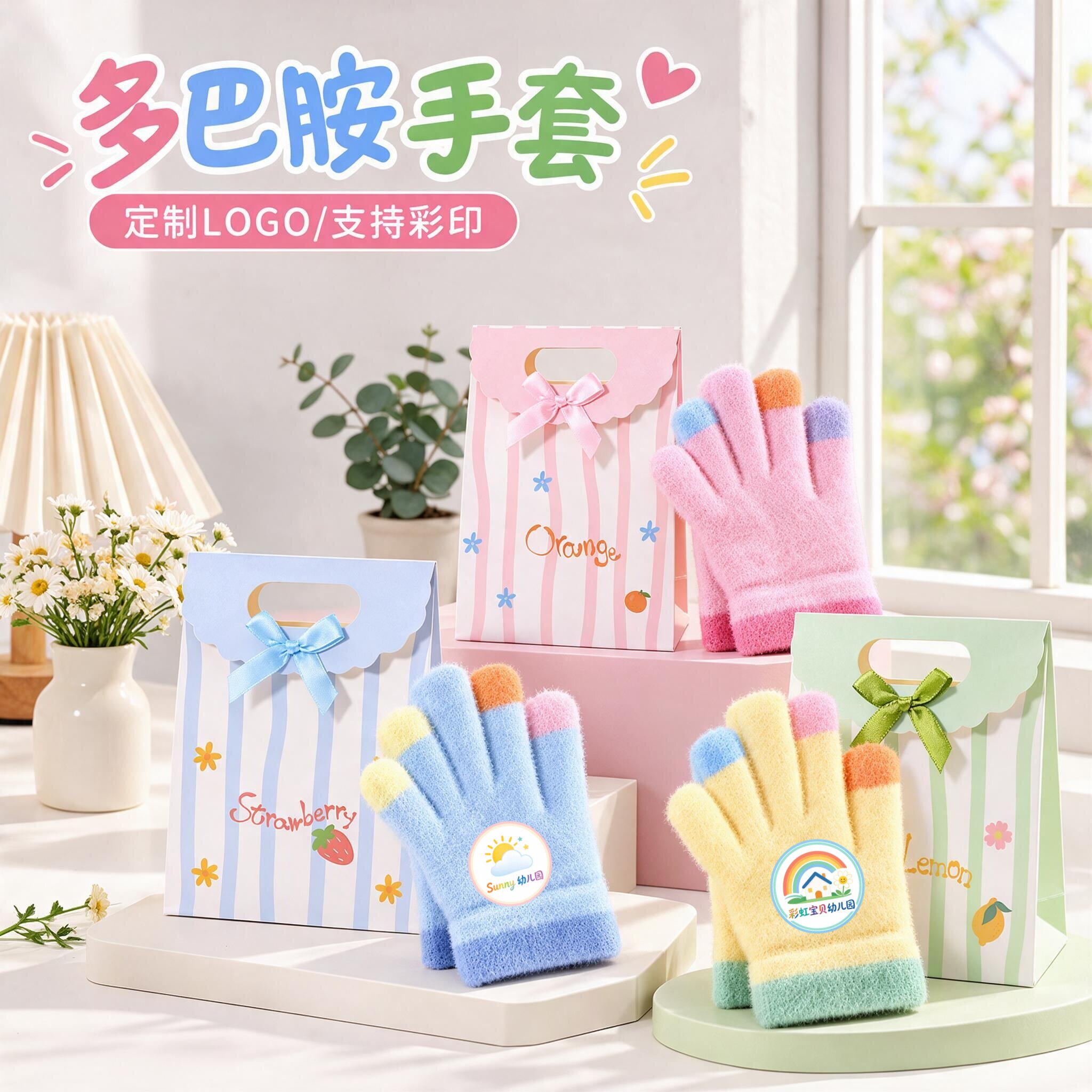 冬季儿童生日伴手礼回礼定制logo幼儿园实用活动小礼品送全班手套