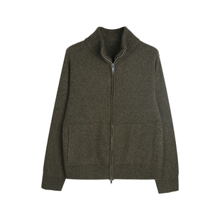 加厚拉链开衫 男款 线头计划 花纱桑蚕丝山羊绒 bi入款