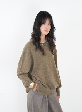 TOT*ME同款 康赛妮100山羊绒圆领开衩 XTJH线头计划