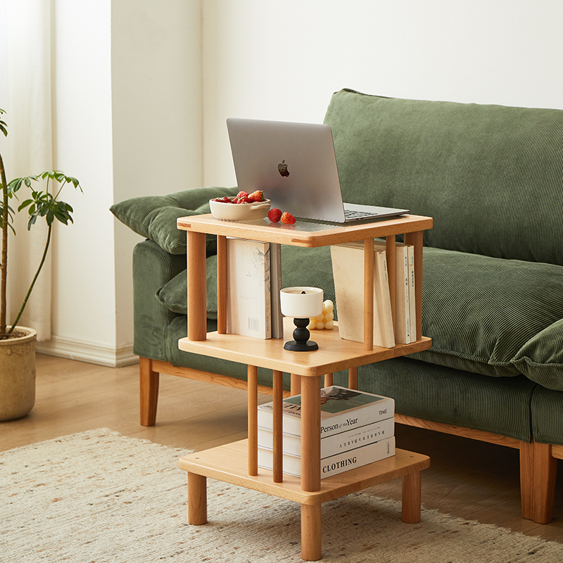 简约现代实木边几置物架客厅阳台多功能小茶几卧室床头桌沙发角几