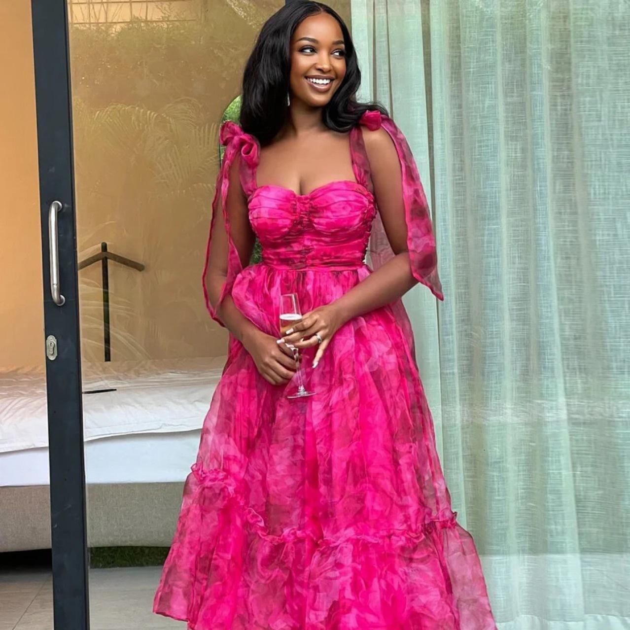 长裙性感吊带度假海边火辣辣飘逸气质连衣裙蓬蓬裙HP241126b05