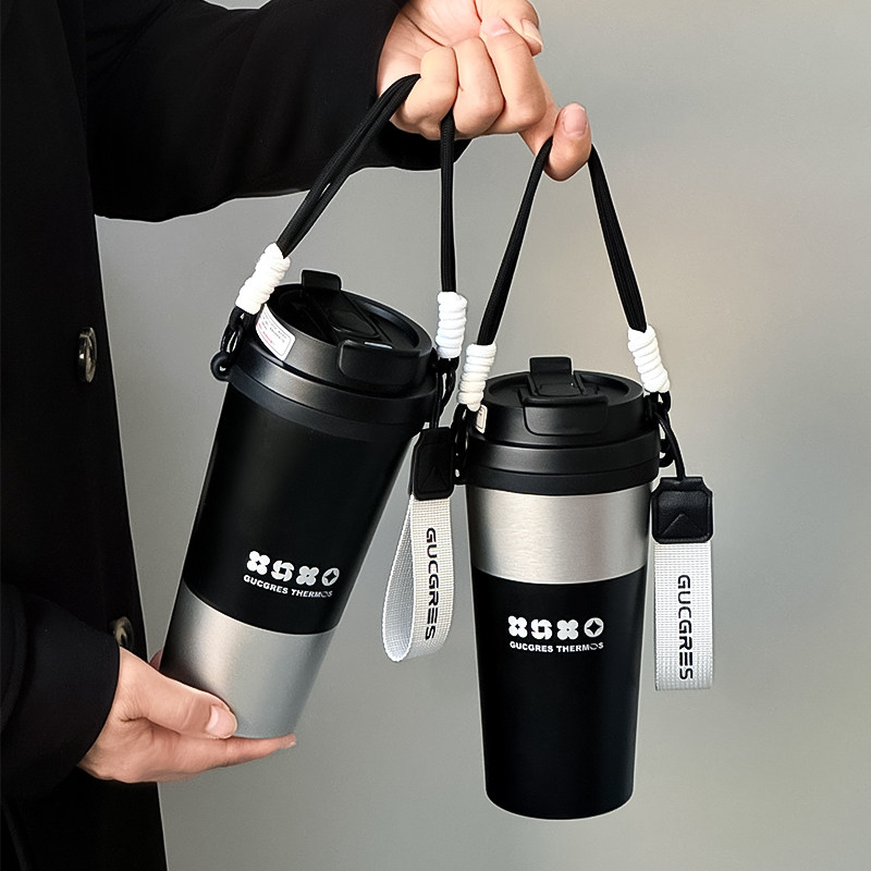 不锈钢保温杯户外便携喝水杯男女随手杯学生高颜值吸管杯子咖啡杯