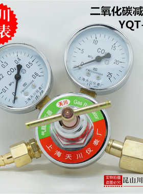 CO2 二氧化碳减压器YQT-731上海天川仪表钢瓶减压阀0-0.6,0-25MPA