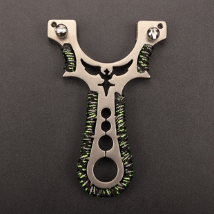 新款高精度大威力成年人专用平瞄不锈钢8020弹弓扁皮筋快压