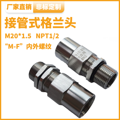防爆格兰头接管式304不锈钢MGNPT