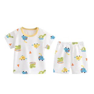儿童夏季套装男童薄款T恤夏款婴儿短袖短裤两件套宝宝纯棉衣服潮