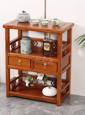 新中式茶柜茶水柜实木餐边柜茶叶柜置物柜简约茶桌边柜茶叶置物架