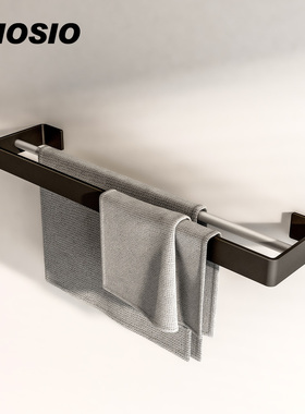 MIOSIO太空铝毛巾架双杆毛巾杆 卫生间浴巾架浴室挂件置物架挂杆