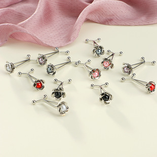 scarf safety pin 玫瑰花头夹丝巾扣U型针珍珠钢针头配饰固定夹