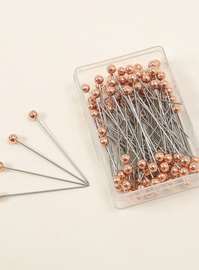 scarf safety pin 不锈钢珠光针100枚盒装定位针服饰固定胸针珍珠