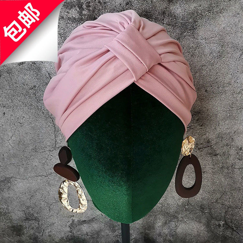 2022柔软高弹力包头帽女光头帽薄款旅行印度帽月子民族头巾帽百搭