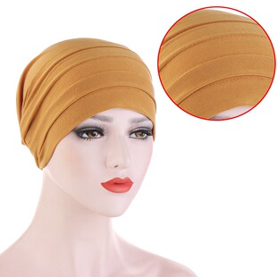 Cap turban 包头帽女水晶麻民族堆堆帽纯色欧美打底帽少数民族