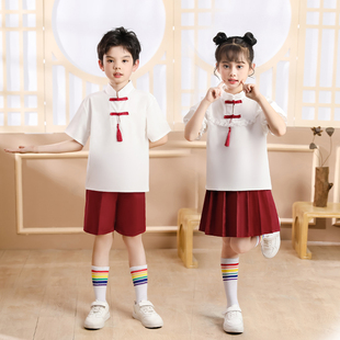 儿童大合唱服小学生夏季毕业照班服中国风汉服幼儿女童朗诵演出服