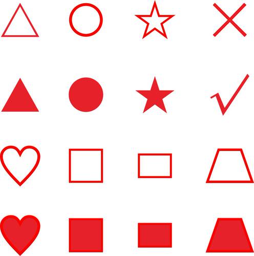 小号 迷你 光敏印章 星星 爱心 正方 长方 三角图案印章 红色