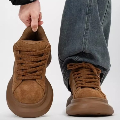 【原单货】美拉德厚底面包鞋男美式增高松糕大头鞋反绒皮休闲板鞋