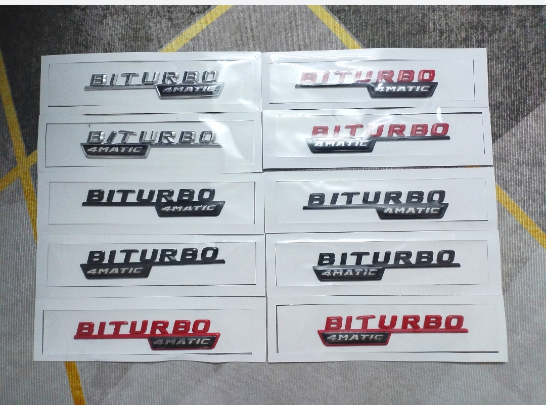 奔驰车标新E级 C级改装e63s AMG后尾字标贴e43 e53 C63车标黑色