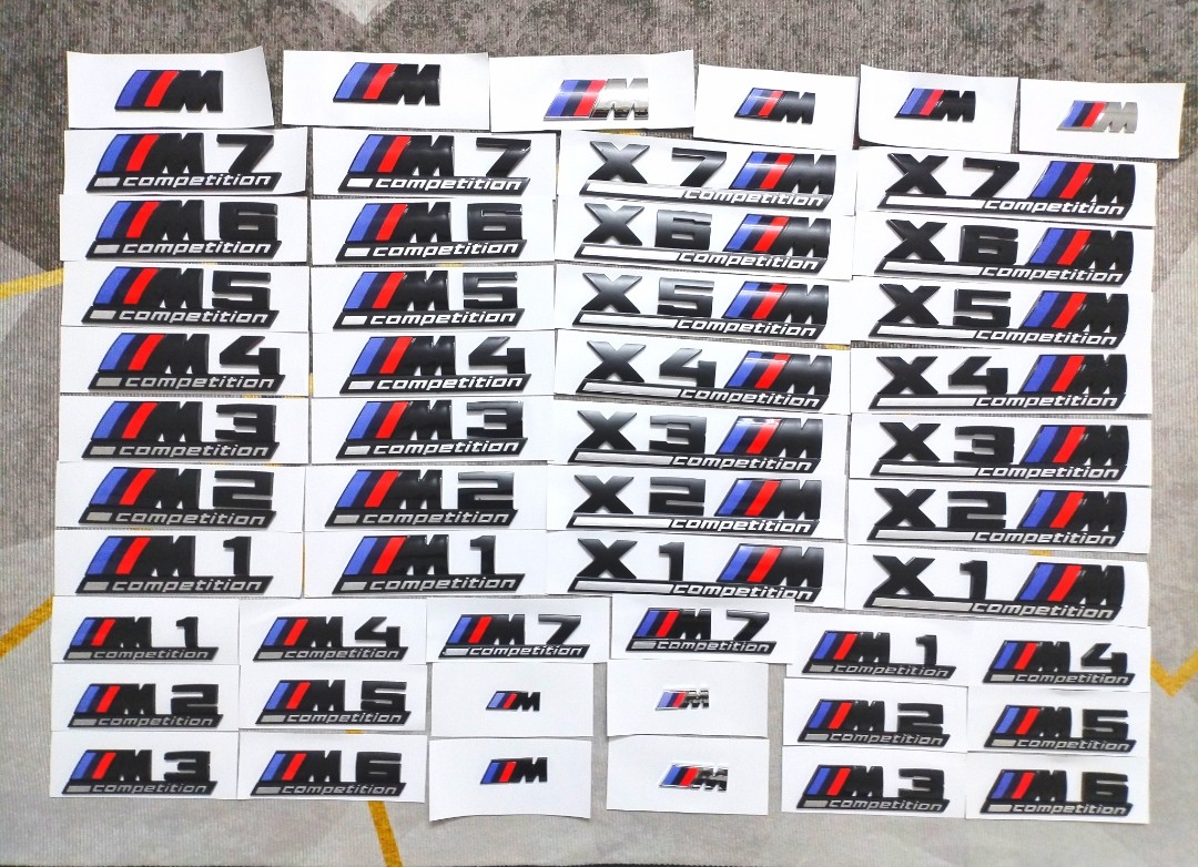 适用于宝马M7雷霆版M8车标后尾标X5X6M2M5字标改装标志运动M3车贴
