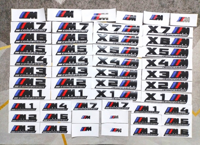 适用于宝马M7雷霆版M8车标后尾标X5X6M2M5字标改装标志运动M3车贴