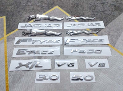 捷豹车标XJL XFL XE FAPYE FTYPE后尾标黑色尾箱豹子标志字母排量