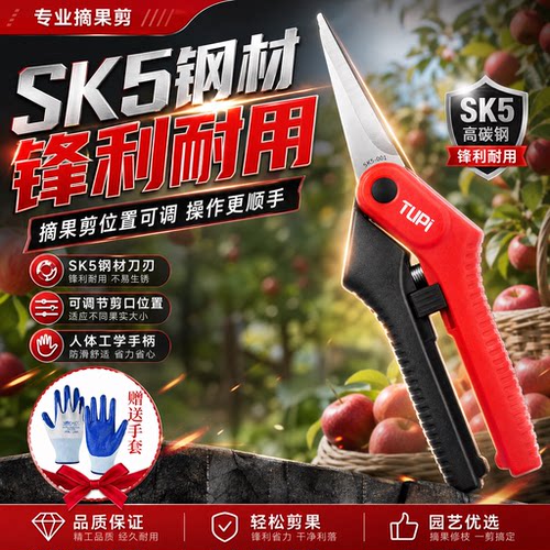 TUPI-sk5名牌十大修枝剪园艺剪刀修剪花卉剪刀新款手柄省力修枝剪