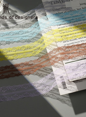 锦派 黑色4cm加硬花边织带白色蕾丝边 服装花边辅料紫色婚纱